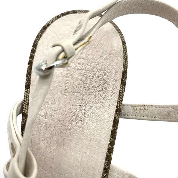 Gucci GG Monogram Bamboo Straps Slingback Sandals - Picture 8 of 9